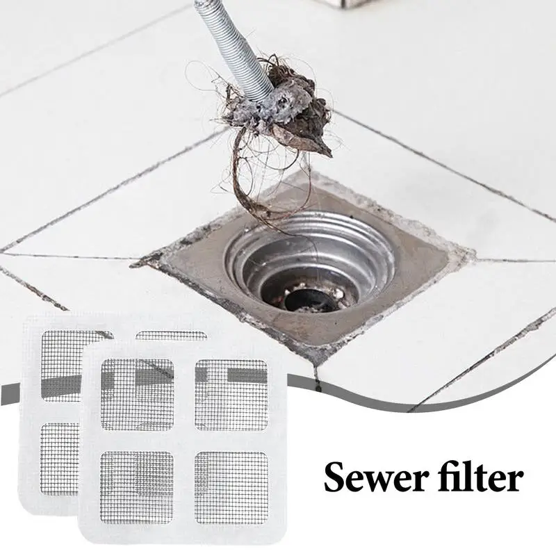 

3.9 Inch Hair Drain Stickers Disposable Anti-blocking Filter Floor Drain Sticker Mesh Hair Catcher Stopper Bathroom Sink Filter