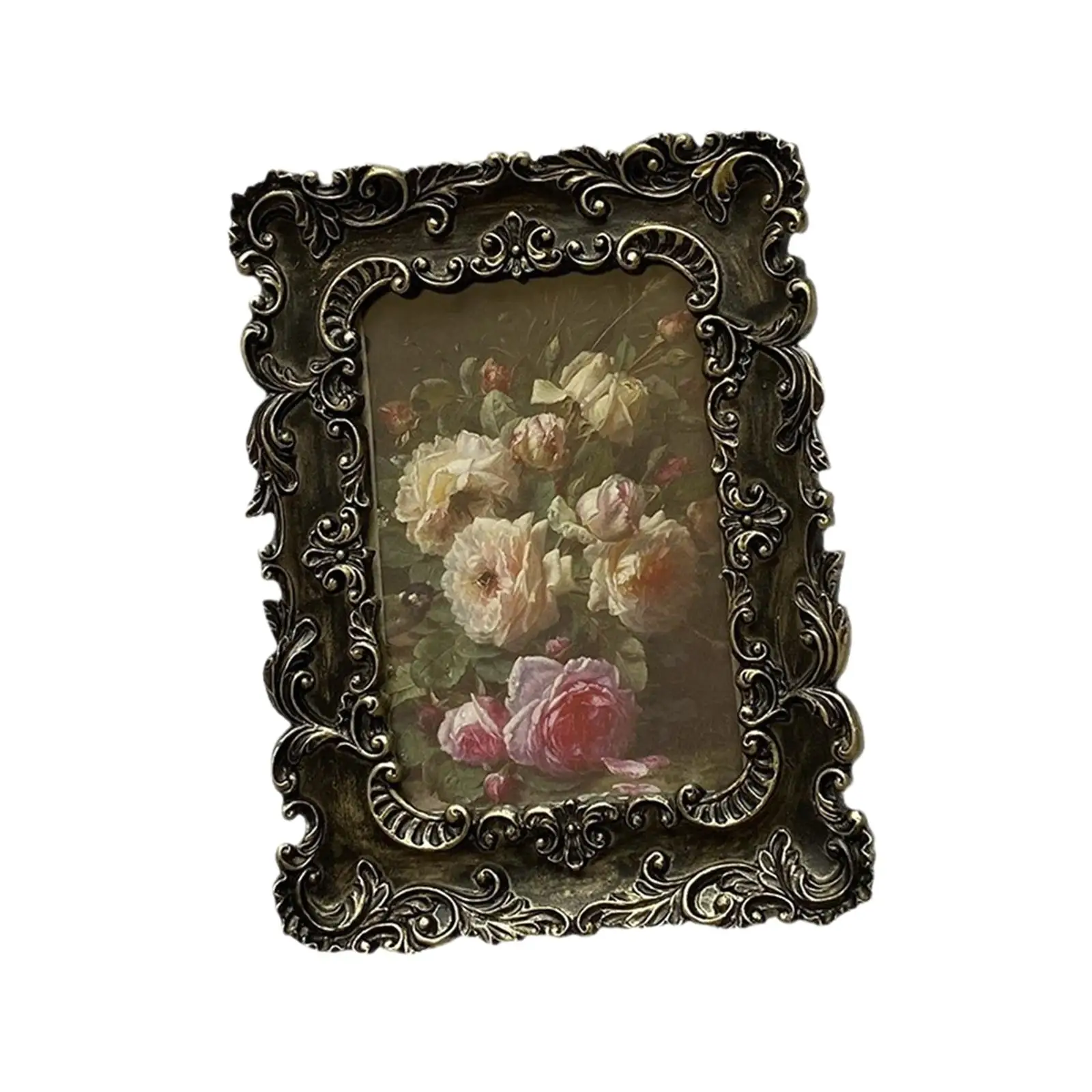 Picture Frame Antique Embossed Photo Frame for Living Room Dining Room Table