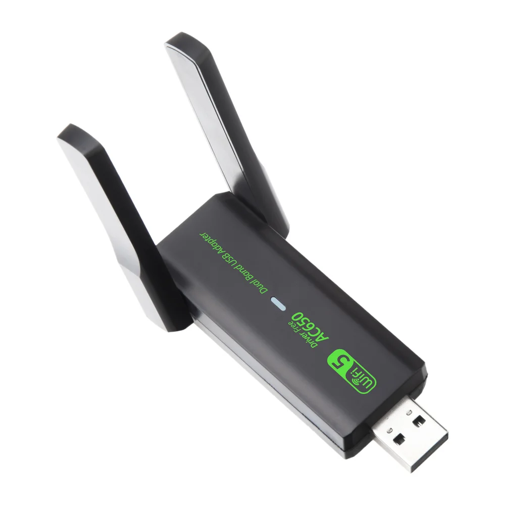 듀얼 밴드 USB wifi 650Mbps 어댑터 2.4GHz 5GHz WiFi 2 안테나 PC 미니 컴퓨터 600Mbps 네트워크 카드 수신기