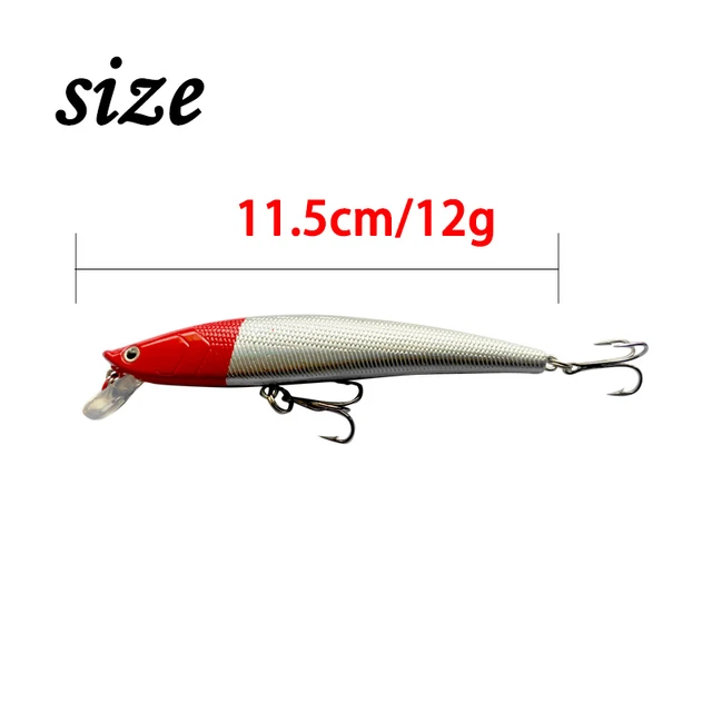 Floating Minnow Fishing Lures, 5Colors, Deep Diving Wobbler, Artificial  Hard Bait, Swimbait, Sea Fishing Tackle, 11.5cm, 12g, 1P - AliExpress