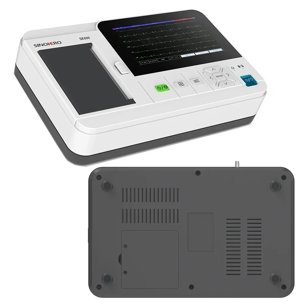 SE600 6 Channel 12 Lead ECG Machine Touch Screen Digital Electrokardiograph Cardiology EKG Monitor Software Printer