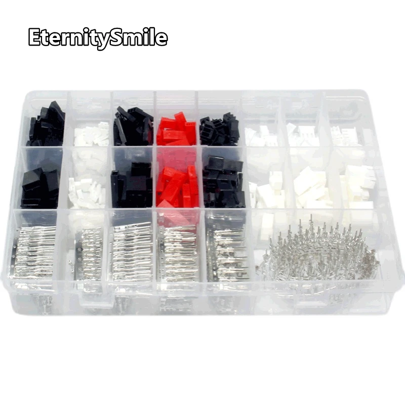 JST JR MX SM Micro DuPont Wire Connector XH2.54 2.0 2.5 1/2/3/4P Kit Male/Female Housing Adapter Pin Header Crimp Terminal 260pc wire connectors wiring connector