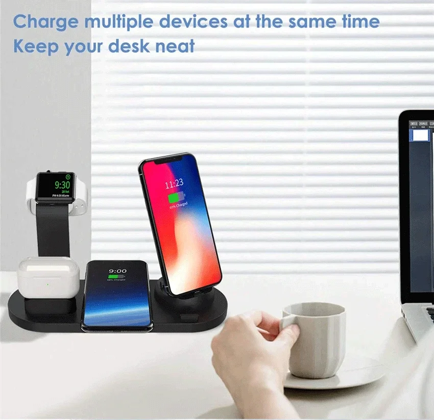 3-in-1 Kabelloses Ladegerät mit Ständer für Samsung iPhone 17 16 15 14 13, Apple Watch und Airpods – Schnelle Ladestation – Detail 17