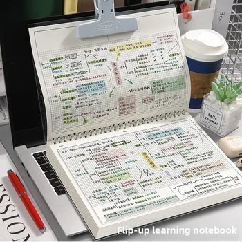 120 pagine 60 fogli 2 stili Lista delle cose da fare Notebook con linea/griglia ribaltabile superiore ispessita per studenti universitari e uso quotidiano in ufficio