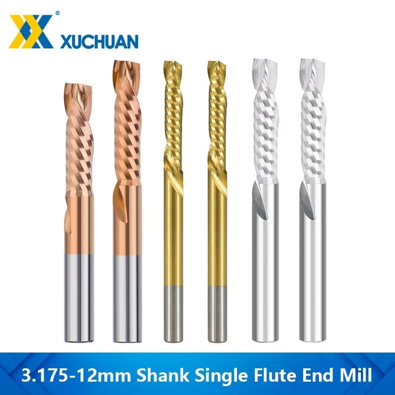 

Milling Cutter Single Flute End Mill 3.175/4/6/8/10/12mm Shank Up Down Cut CNC Router Bits Carbide Milling Tools