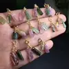Unit One Piece Natural Double Watermelon Tourmaline Rough Gemstone Crystal Necklace Pendant With 925Silver Hook 1