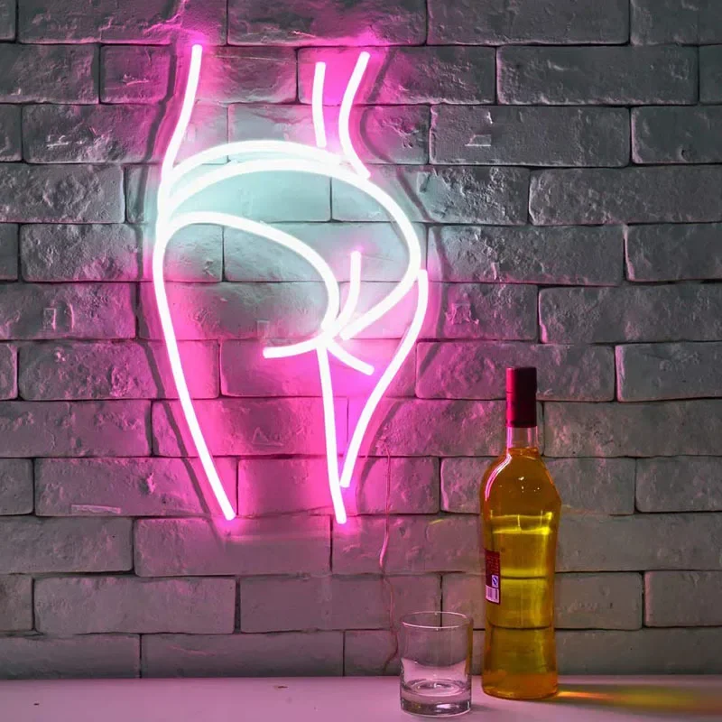 Custom  Fashion rgb neon light sign beauty custom made transformer 220v sexy woman body neon sign for home