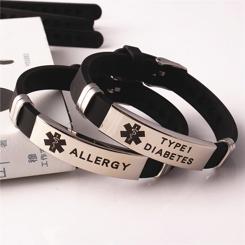 Stainless Steel Warning Bracelet Bracelet Diabetes Type 1 Steel 2