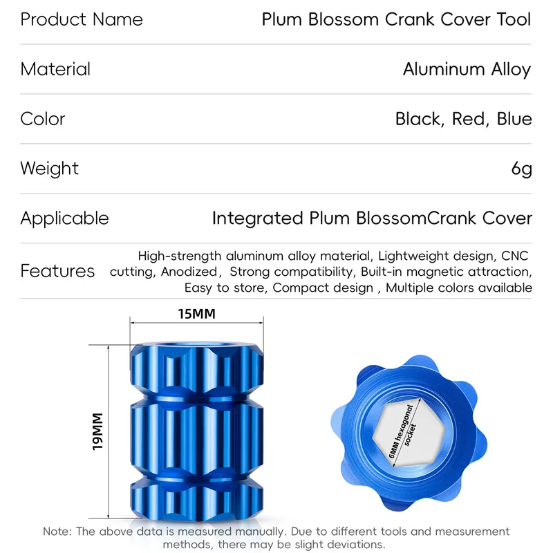 WEST BIKING Bicycle Crank Installation Tool with Wrench Remove Install Aluminum Alloy Plum Blossom Crank Cover Bike Repair Tools