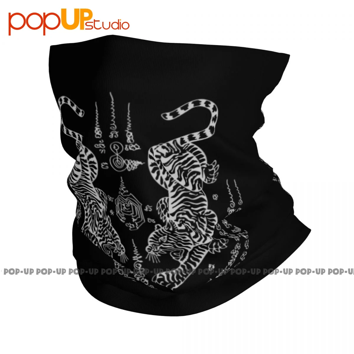 Sak Yant Thai Tattoo Twin Tiger Muay Magical Thailand Neck Ghetta Bandana Sciarpa Maschera Per Il Viso