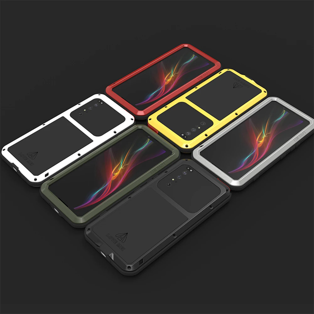 Original Love Mei Case For Sony Xperia 10 Ii Metal Armor Cover 1ii Military Grade Shockproof Silicone Funda Built-in Protector