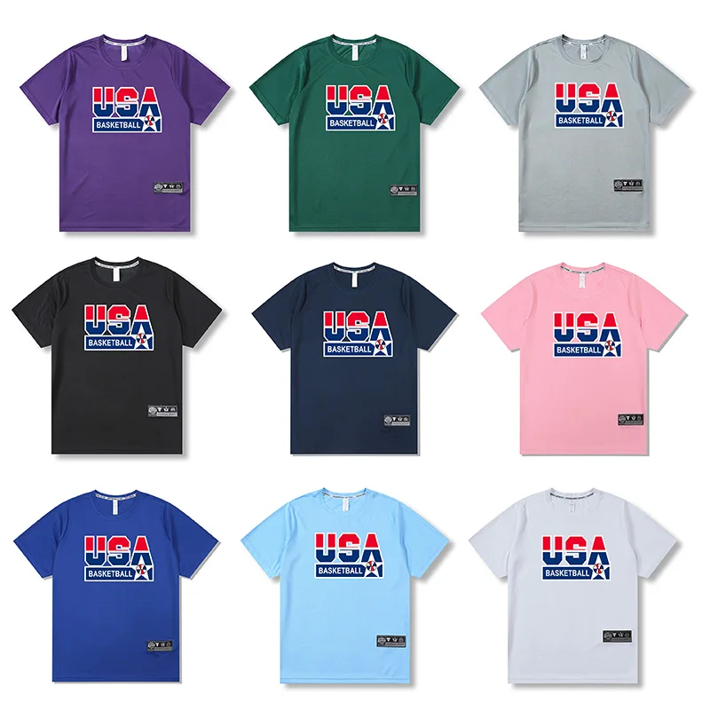 Men Sport Tees Loose Men Running Outdoor Basketball Gym Short Sleeve T Shirt