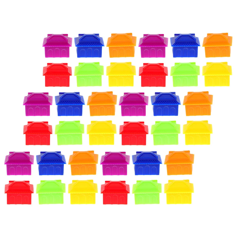 

120pcs Plastic Pretend Play Board Game House Pieces Board Chess Game Replacement Parts