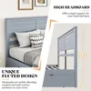 Twin Bed Frame with Headboard, Platform Bed with 4 Storage Drawers, Wood Bed Frame for Bedroom, Wood Slats Support, Grey 5