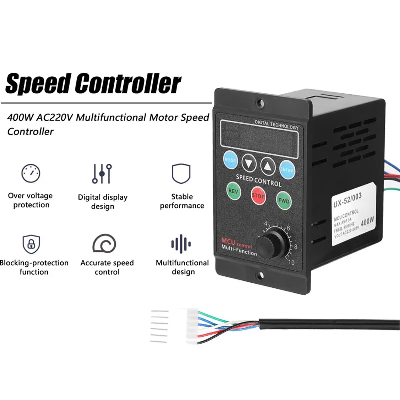 400W AC220V Multifunctional Motor Speed Controller Motor Speed Pinpoint Controller Forward &amp Backward Governor