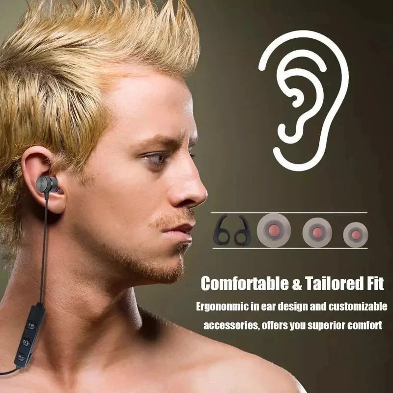 Wireless Bluetooth Headphones Magnetic Neckband Sport Earbuds_voghion.com