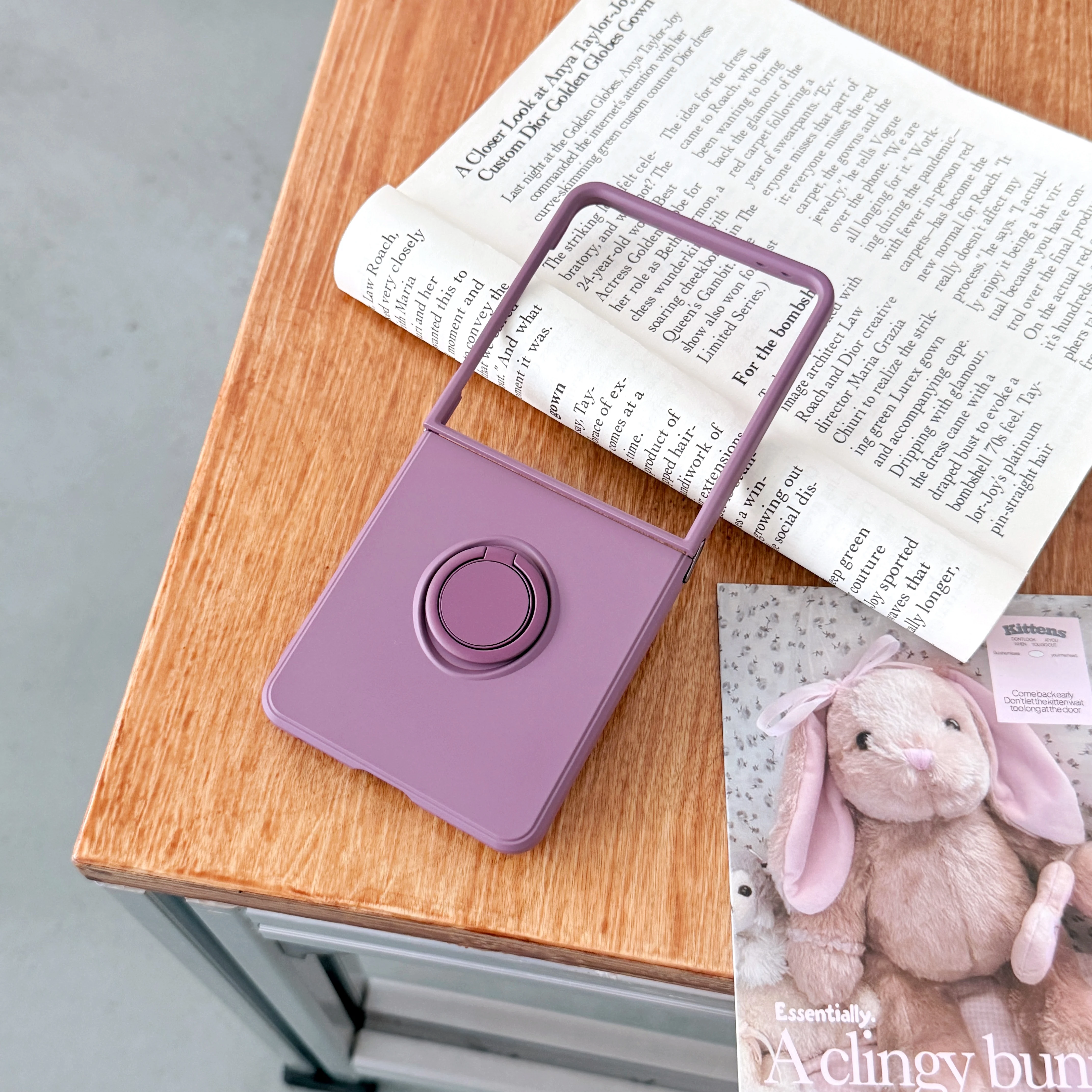 Luxury Candy Color Ring Holder Phone Case - Shockproof Hard PC Protective Cover
