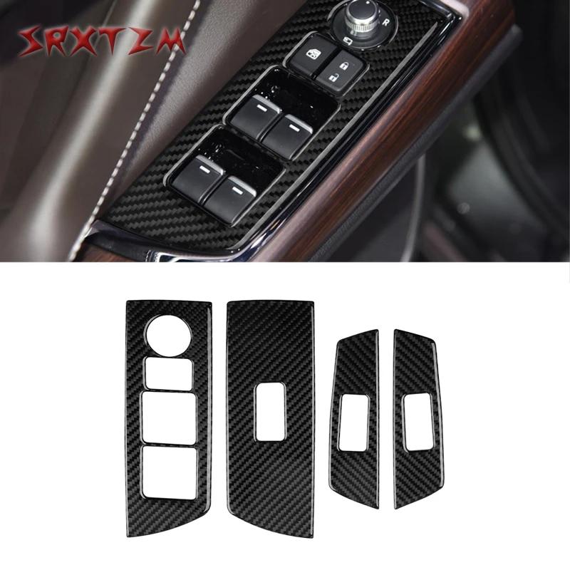 

Carbon Fiber Car Window Lift Button Frame Sticker For Mazda CX-9 CX9 2016 2017 2018 2019 2020 car Interior accessories