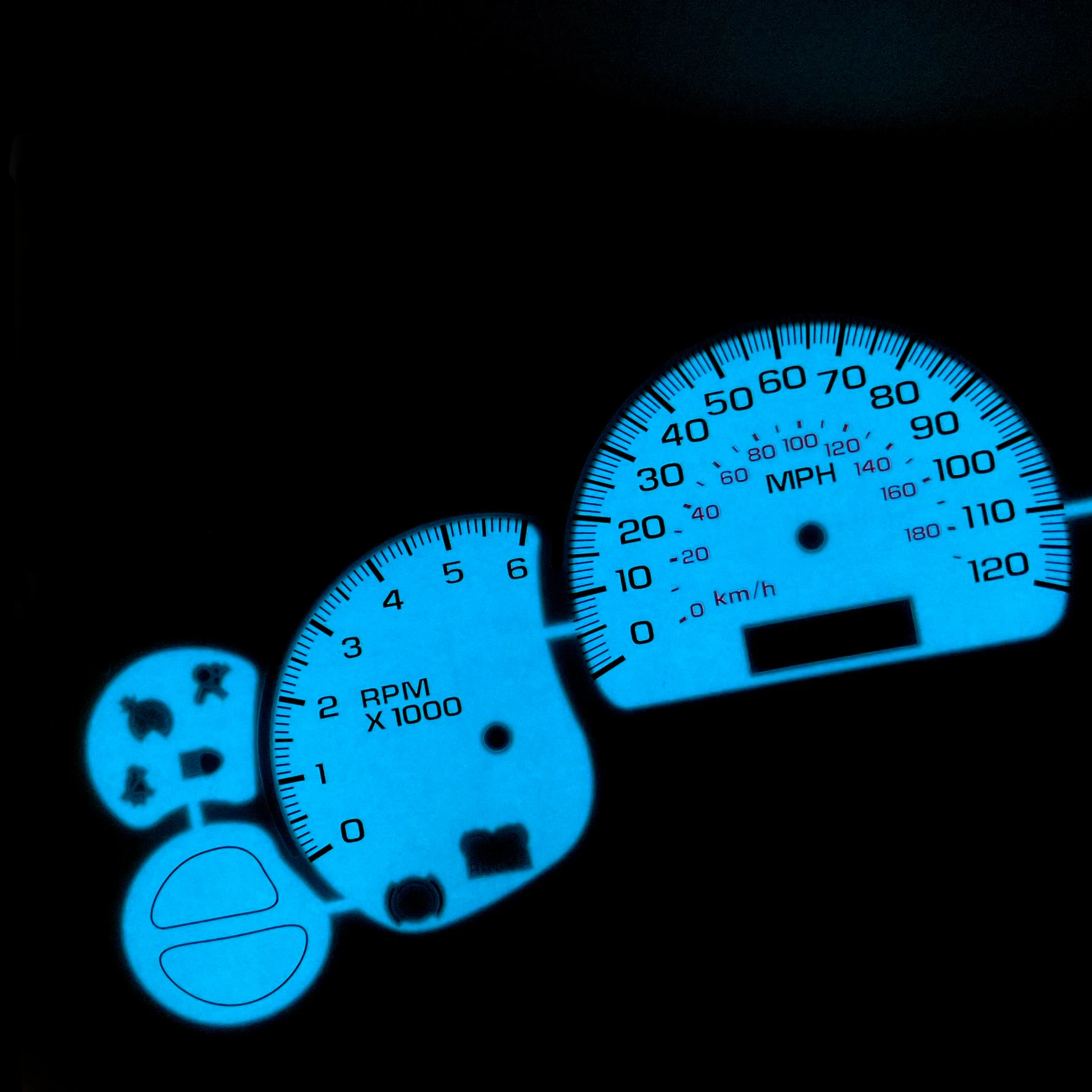 EL Gauge 120 MPH 6000 RPM Full Glow for Chevrolet Silverado 2003 2006 car gauge cluster motor glow gauge