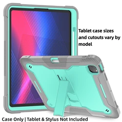 Premium Shockproof Tablet Case with Built - in Stand and Enhanced Lens Protection - iPad 7th8th9th 10.2 (Gray - Mint Green)