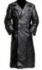 MEN'S GERMAN CLASSIC WW2 MILITARY UNIFORM OFFICER BLACK REAL LEATHER TRENCH COAT 3