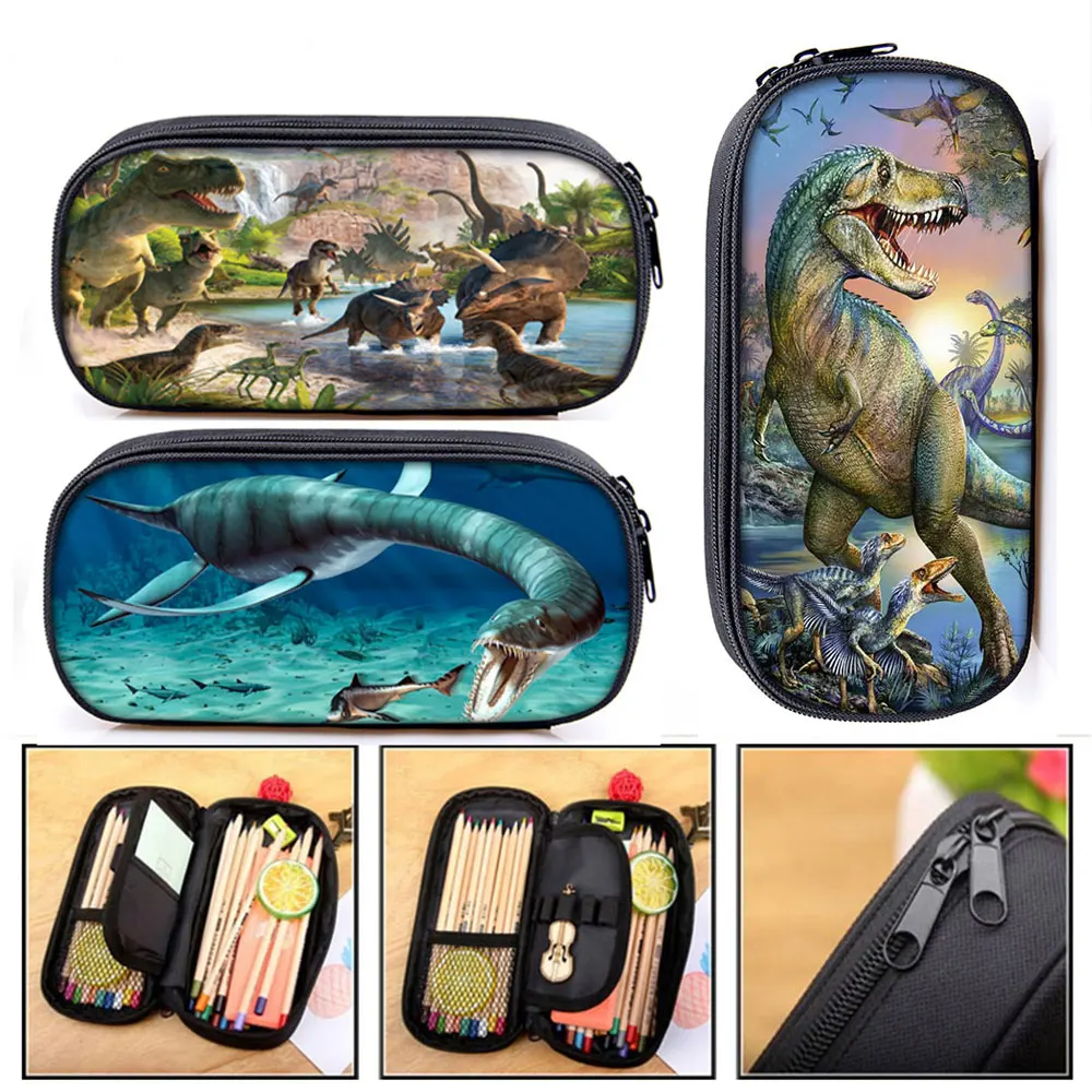 Personalised Scary Dinosaur T Rex Pencil Case DS Make Up Small Bag Glasses Gift 