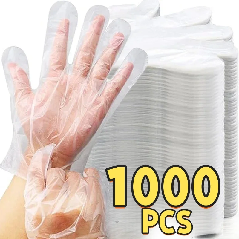 Kitchen Glove Disposable Gloves Food Grade Plastic Transparent Gloves for Restaurant Fried Chicken Pizza Kitchen Tablewar Disposable Gloves,Disposable Plastic Gloves