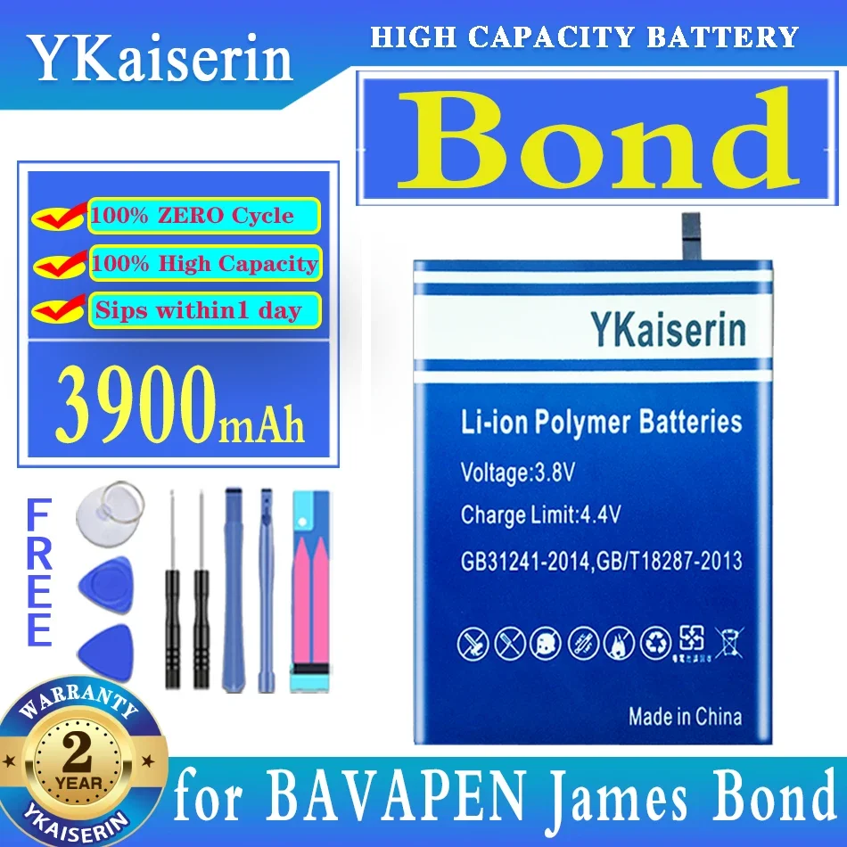 

Сменный аккумулятор ykaisсеребрин 3900 мАч для мобильного телефона babapen James Bond Moile