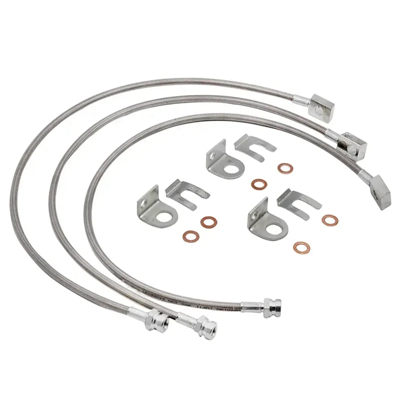 Car Extended Stainless Brake Lines For Jeep Wrangler TJ YJ 84-01 Cherokee XJ 87-06-A67F