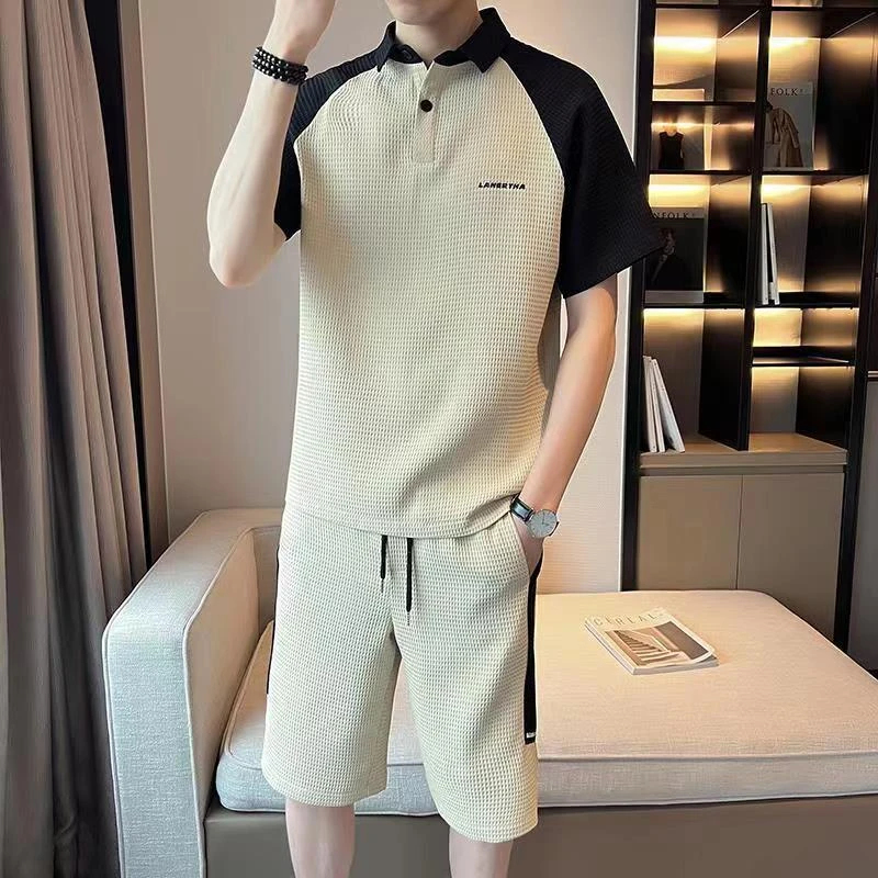 Male T Shirt Shorts Sets Polo Chic Clothes for Men Xl Sweatpants 2023 Trend Offer Free Shipping 5xl Baggy Luxury Basic Gym O Top offer 01