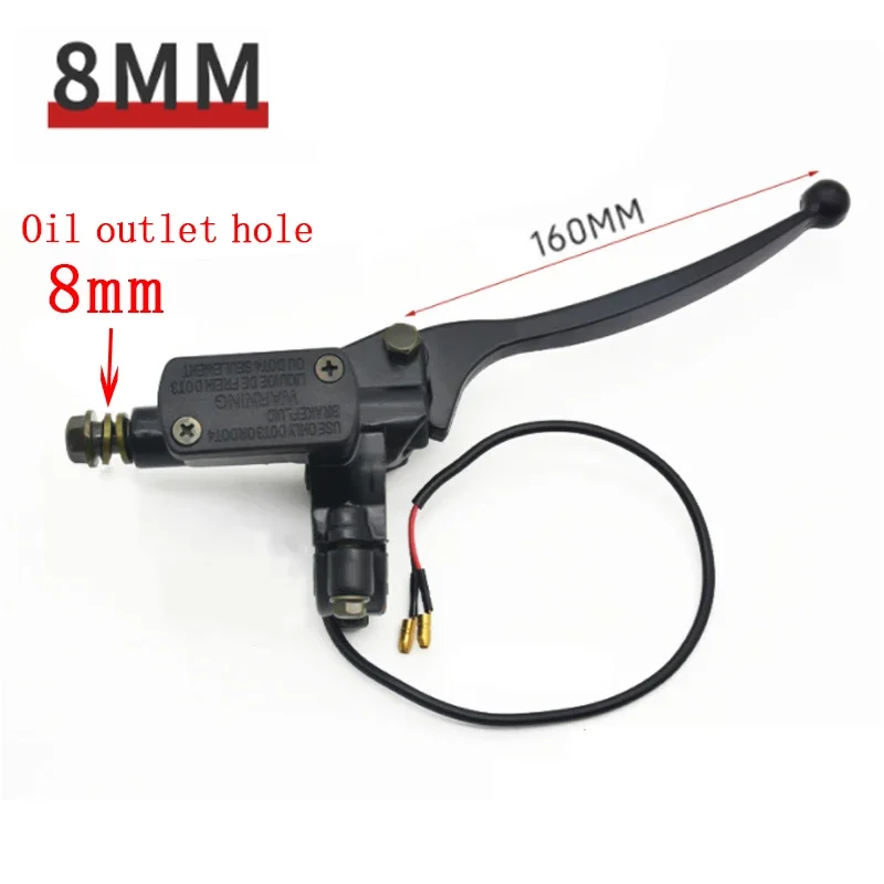 8/10Mm Pompa Freno Moto Cilindro Maestro Anteriore Leva Freno Idraulico Per Scooter Elettrico Dirt Pit Bike Atv Quad Accessori