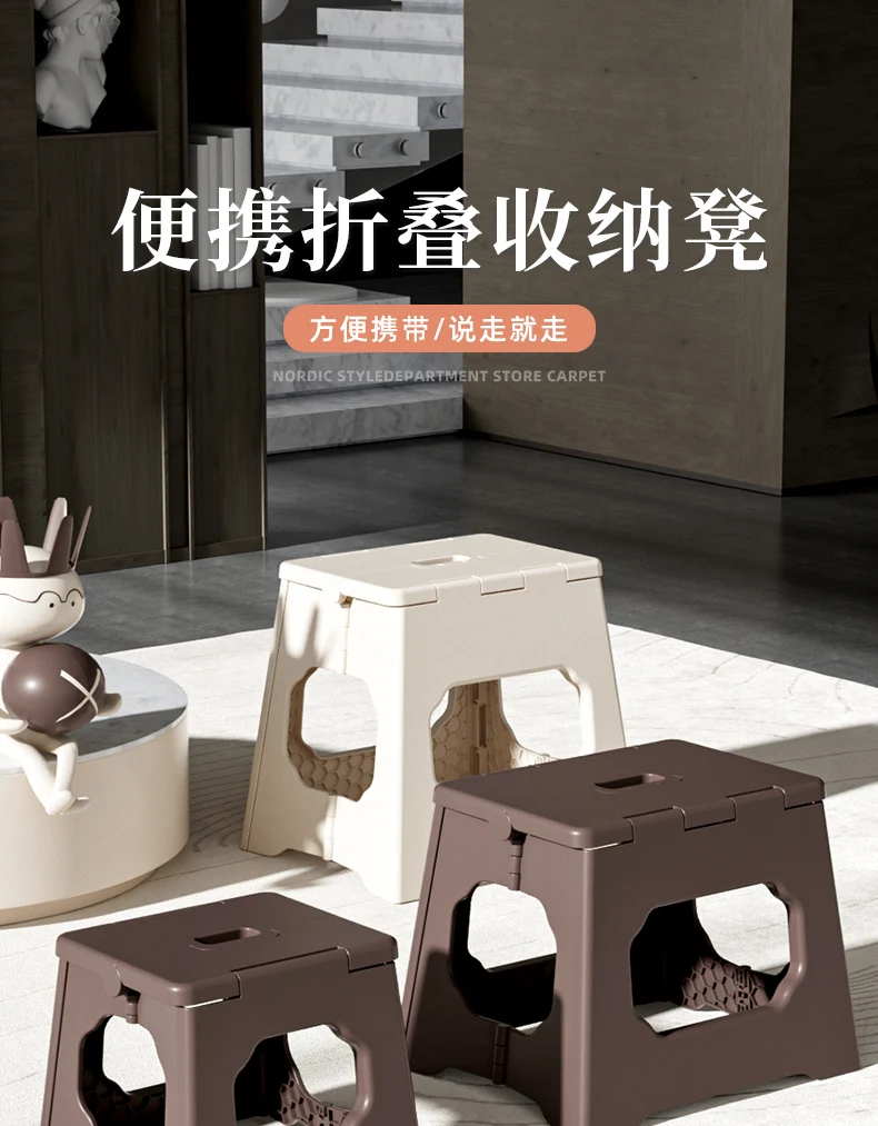 Description Picture 2 of itemPlastic Foldable Bathroom Chair Shower Small Foot Minder Stool Space Saving Tourist Outdoor Silla Plegable Trendy Furniture