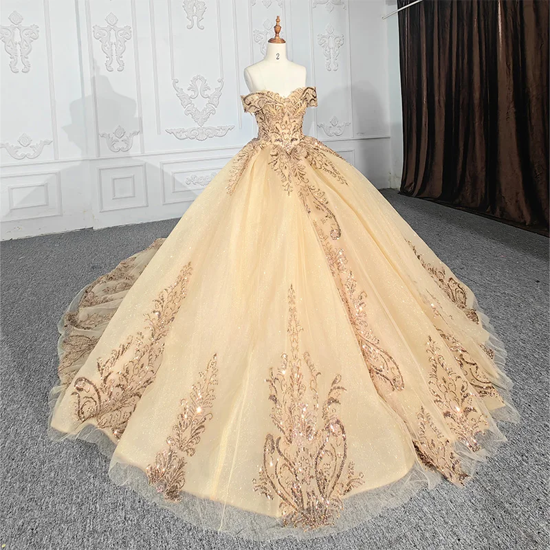 Elegant Novelty Long One-piece Dress Gown Sequins Ball Gown Sweetheart Cap sleeve Short Sleeves DY9882 Lace Up فستان سهرة