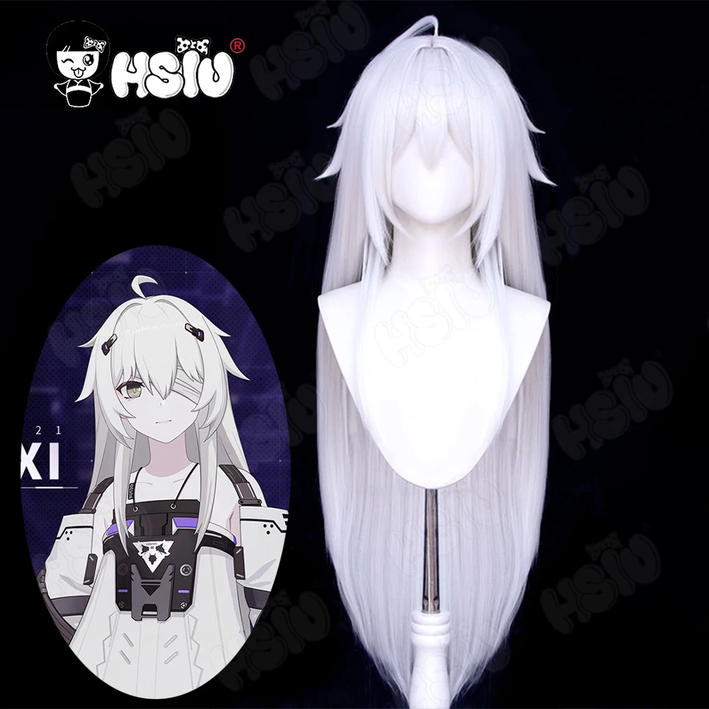 

Game Punishing Gray Raven No.21 XXI Cosplay Wig Fiber synthetic wig「HSIU 」White jade perm craft long Wig+Wig cap