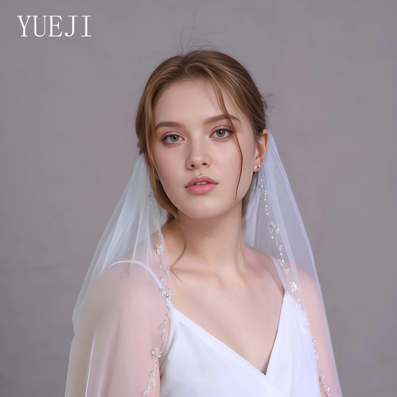 

YUEJI Bridal Veil Wedding With Crystal Tocado Novia Boda Boda Accesorios Fiesta Velos De Novia Lujo 2024 YJ127