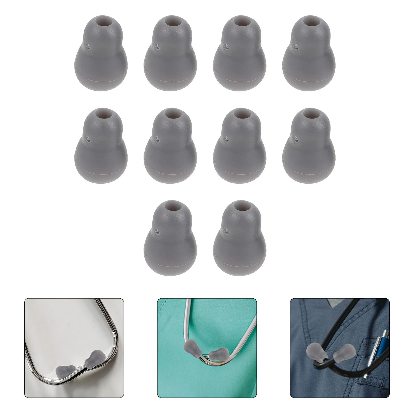 10pcs Stethoscope Earplugs Gourd Soft Earbuds Pvc Material Lightweight Sound Delivery Quality Inspection Hospital Clinic Health