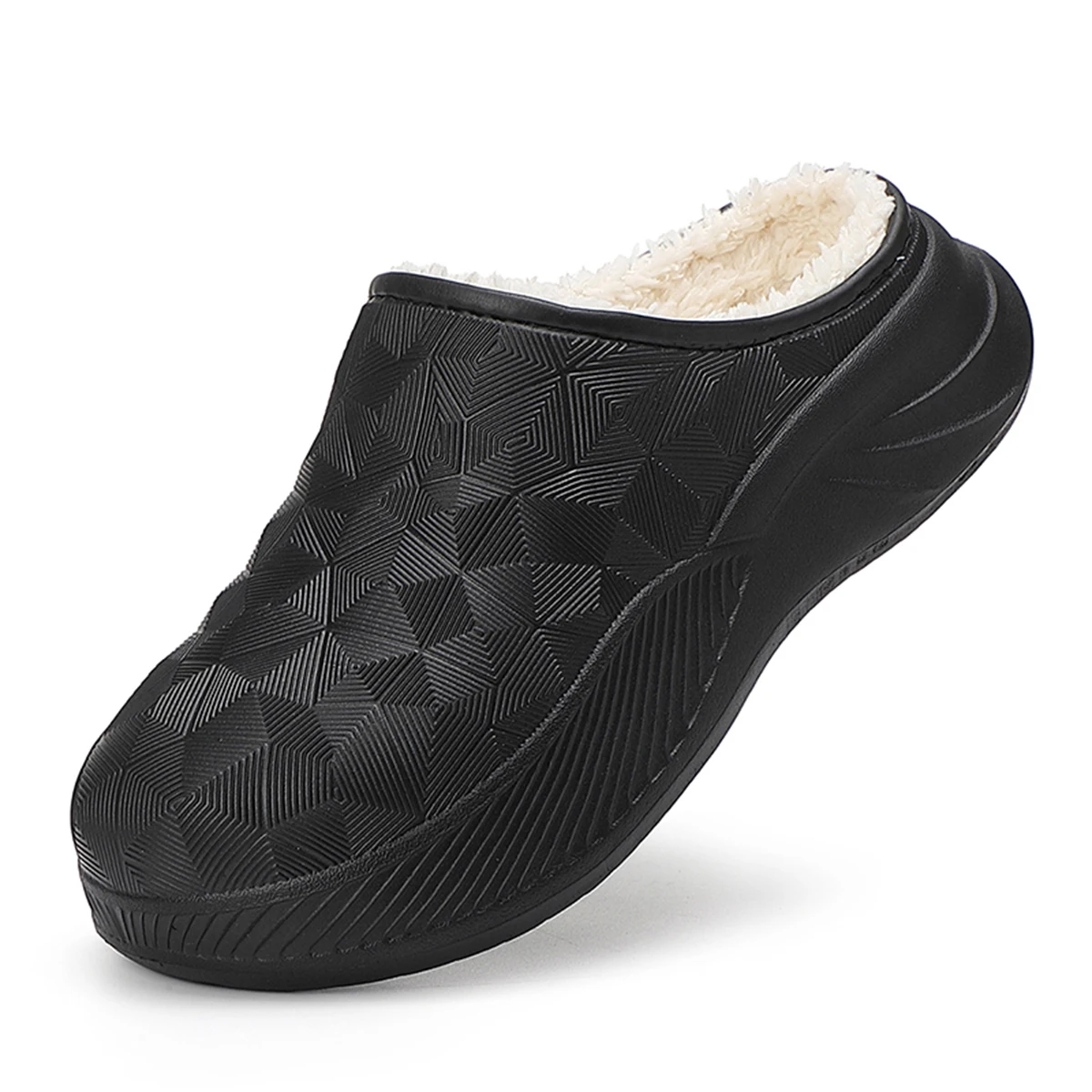 Thick Sole Home Indoor Outside Men And Women Couples waterproof Winter Household Warm Fluffy Slippers Plush Cotton Shoes Ladies — view 2