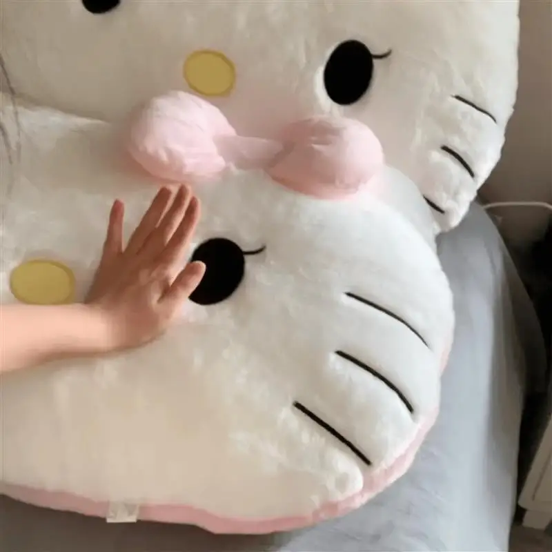 Big Size Sanrio Hello Kitty Plush Toy Soft Cuddly Pillow Comfortable Back Cushion Car Decorative Pillow Hug Plushies Xmas Gift