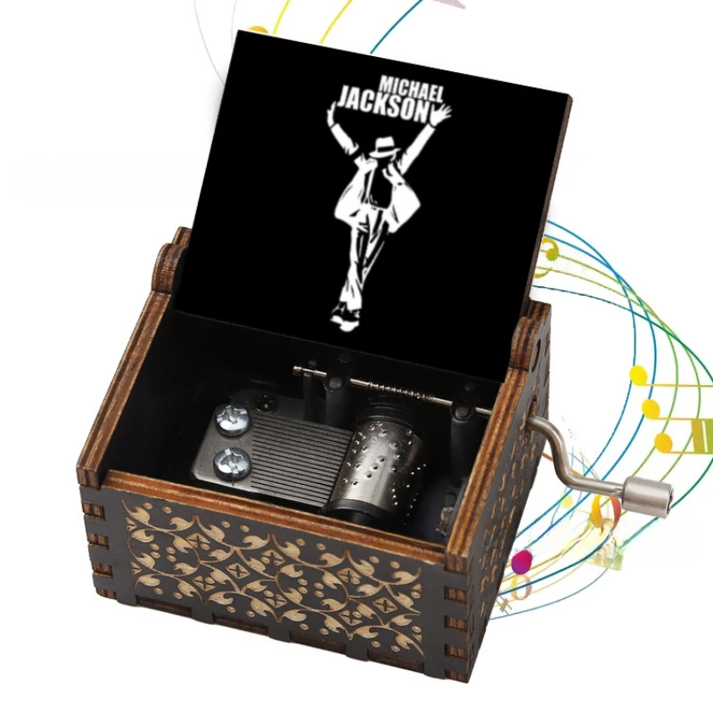 Theme Music Box Christmas Character Anime Movie Boy Toy Hand Crank Decoration Cartoon Wooden Jewelry Holiday Birthday Gift 6