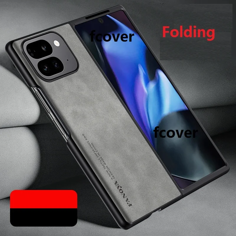 Matte Leather Back For Google Pixel 9 Pro Fold Case Slim Plastic Frame Protective Cover_voghion.com