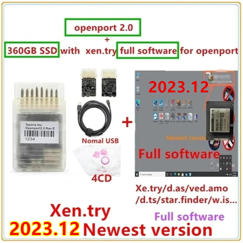 2023 Software Diagnostico Xentry 2023.12 Software Xentry Completo Vedia.M D T.S W I.S E P.C Installato Bene In Ssd Da 360Gb Con Openport 2