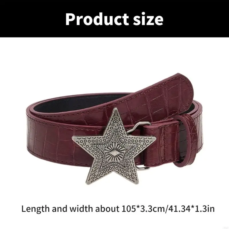 J0MF Girls Retro Waist Belt for Daily Costume Star Jewelry Waist Body Jewelry for Party Jeans Belt Cowboy Chain