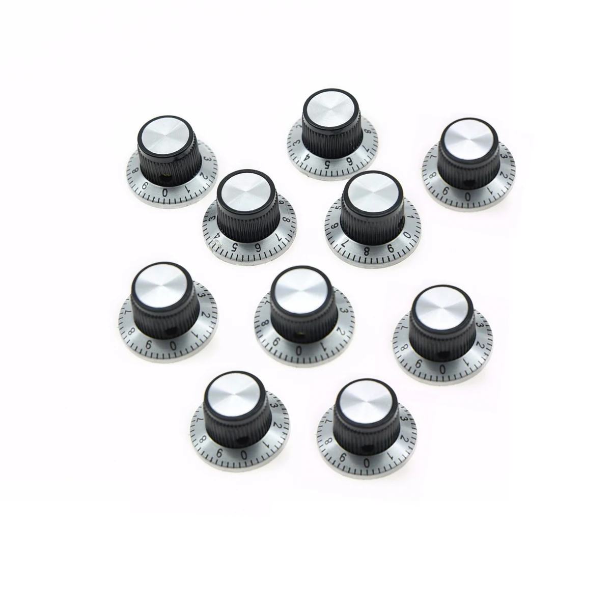 

10 Pcs Black/Chrome Top Vintage Guitar Knob Top Hat AMP Knob Effect Pedal Knobs Guitarra Accesorios