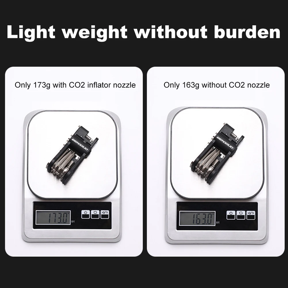 18-in-1 Bicycle CO2 Cylinder Pump Gas Nozzle with Screwdriver Wrench Chain Cutter Schrader &  Valve Bicycle Accessories