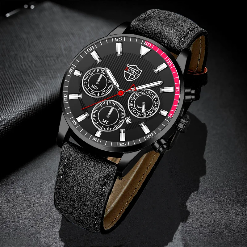 2022 Luxury Fashion Mens Black Watches Men Business Stainless Steel Quartz Calendar Wrist Watch Man Sports Casual Leather Watch snorkeling diving mask strap cover water sports 1pc scuba smooth material black sporting goods none high quality