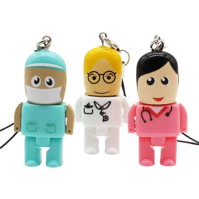 

Doctor USB Flash Drive 64GB Nurses Memory Stick Free Chain Pen Drive 32GB Creative Gifts Pendrive 16GB Real Capacity U Disk 8GB