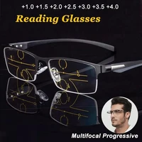 2025 Tr90 lunettes de lecture multifocales photochromiques hommes femmes progressif Anti-rayon bleu demi-jante presbyte lunettes 1.0-4.0 4