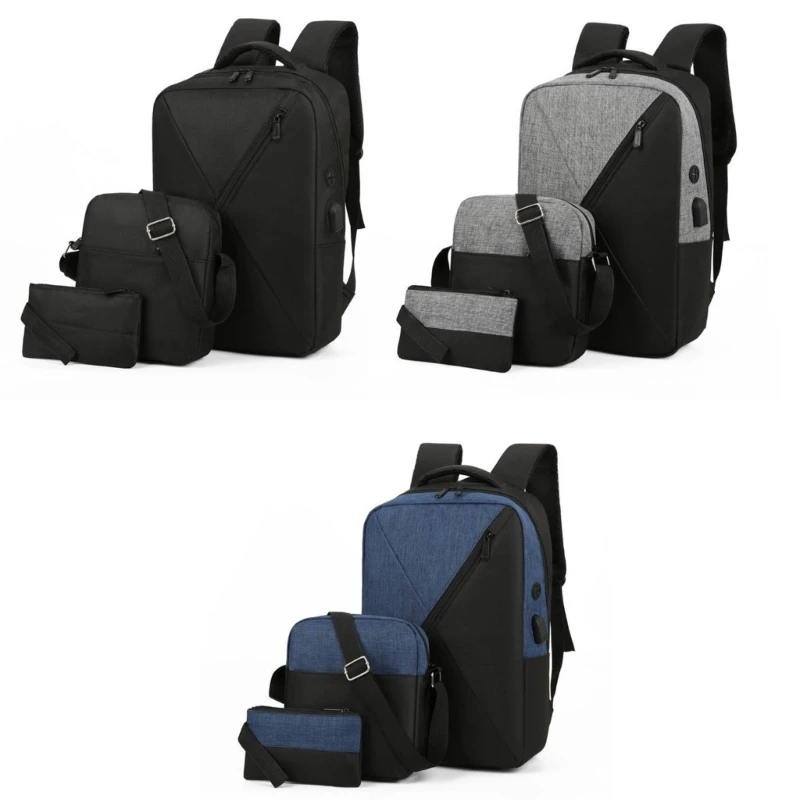 

3pcs School Bookbag Set Laptop Backpack with Shoulder Bag and Pencil Case