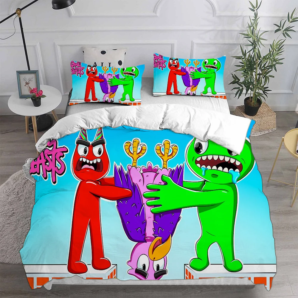 Game Garten of Banban Bedding Sets Comforter Quilt Bed Cover Duvet Cover Pillow Case 2-3 Pieces Sets Kids Adult Size