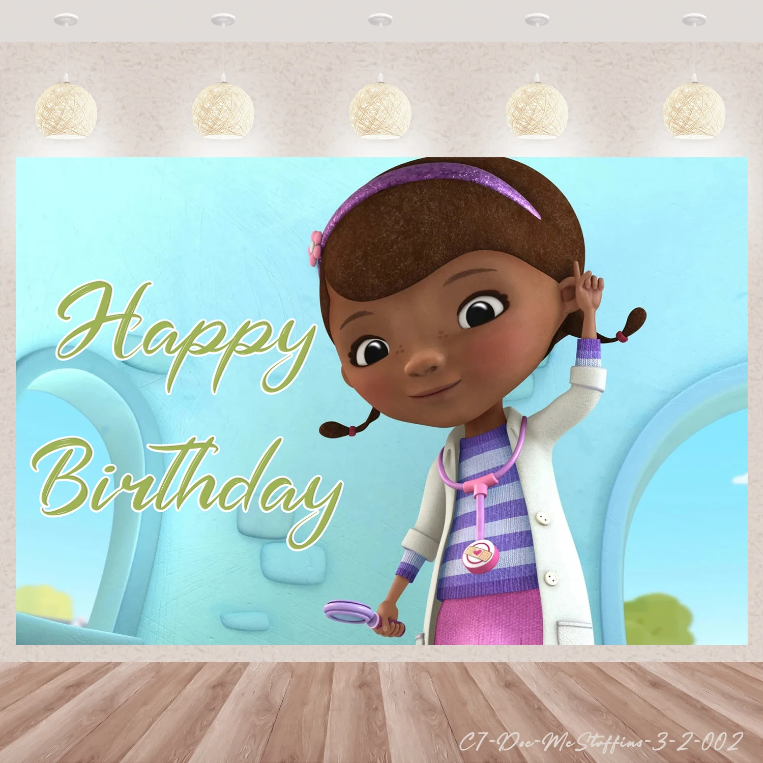 Jouet docteur Doc McStuffins thème fête d'anniversaire fond en vinyle bébé  douche photographie accessoires décor fournitures Photo affiche cadeau -  AliExpress, image size:1500x1500